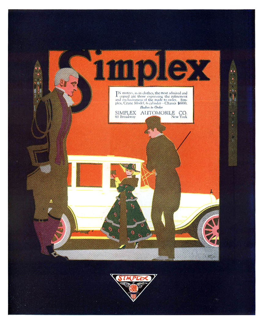 Simplex Crane Model Ad (December, 1916) - Illustrated by Louis Fancher