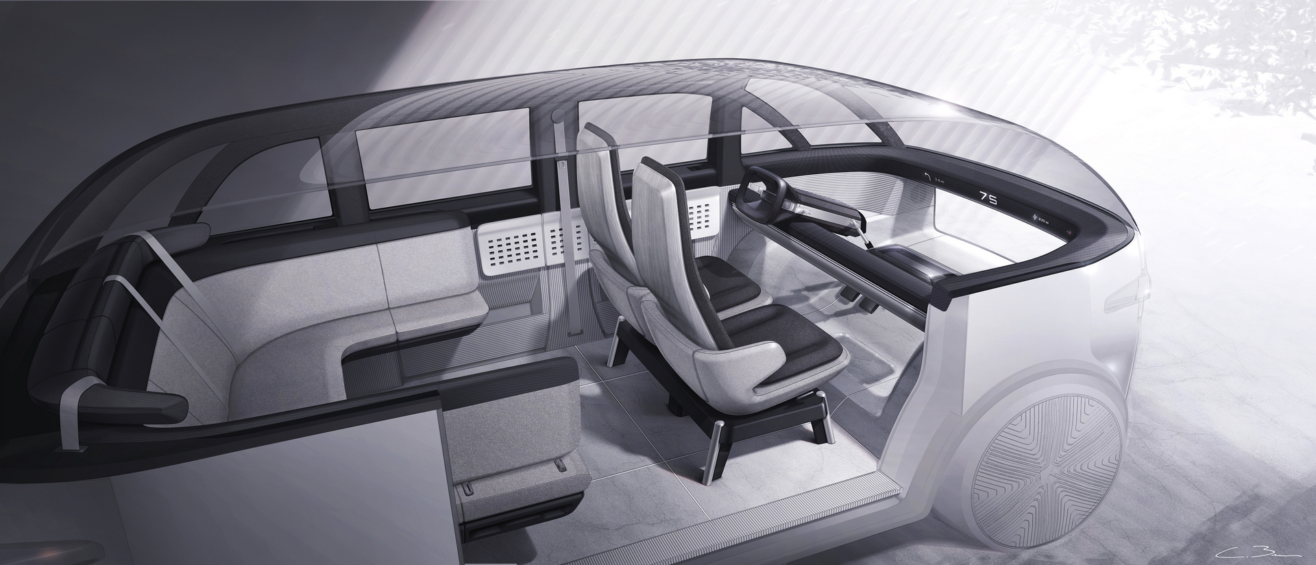 Canoo (2021) - Interior - Design Sketch