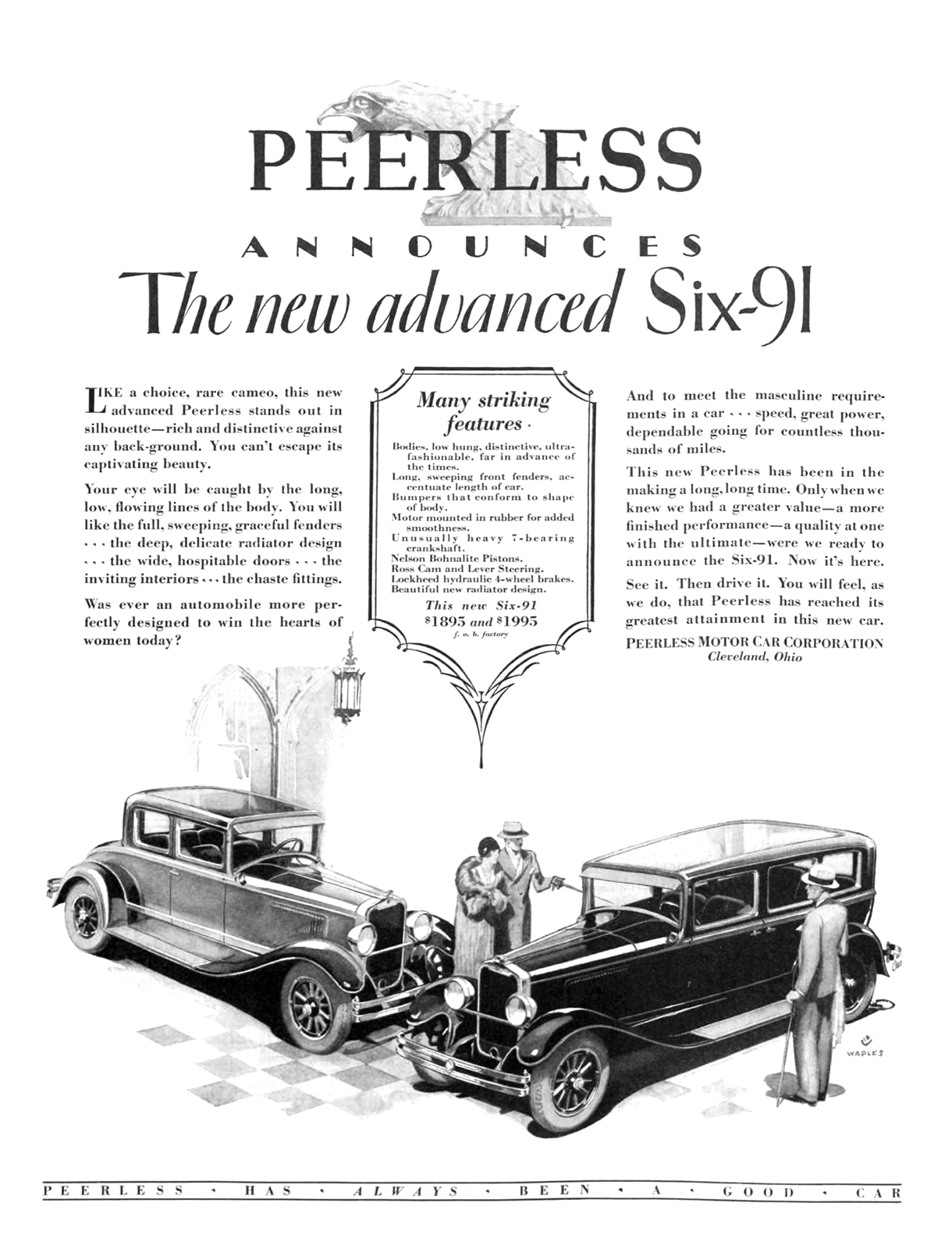 Peerless Six-91 Ad (January, 1928)