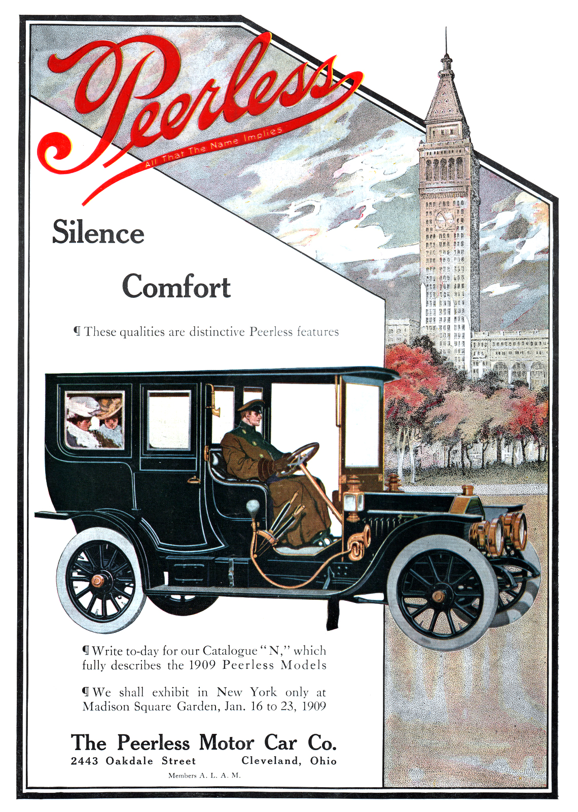 1909 Peerless Ad (December, 1908)