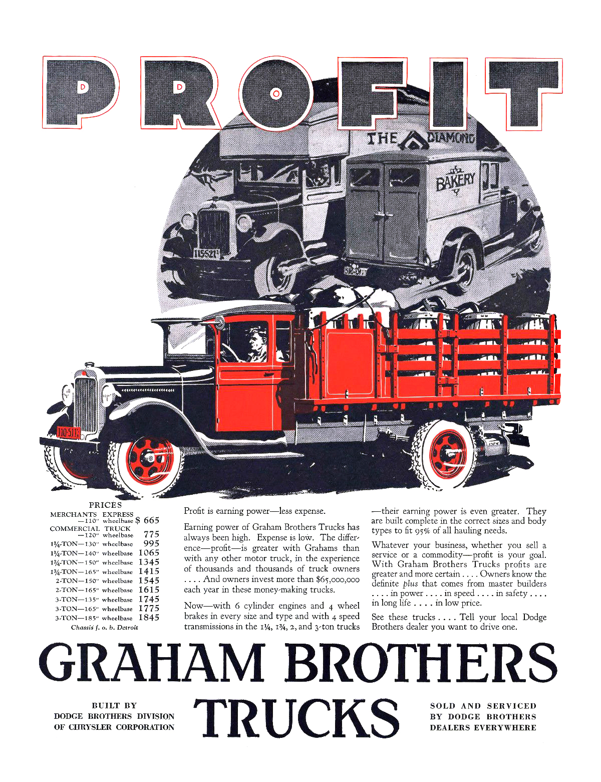 Graham Brothers Trucks Ad (September-October, 1928) - Profit