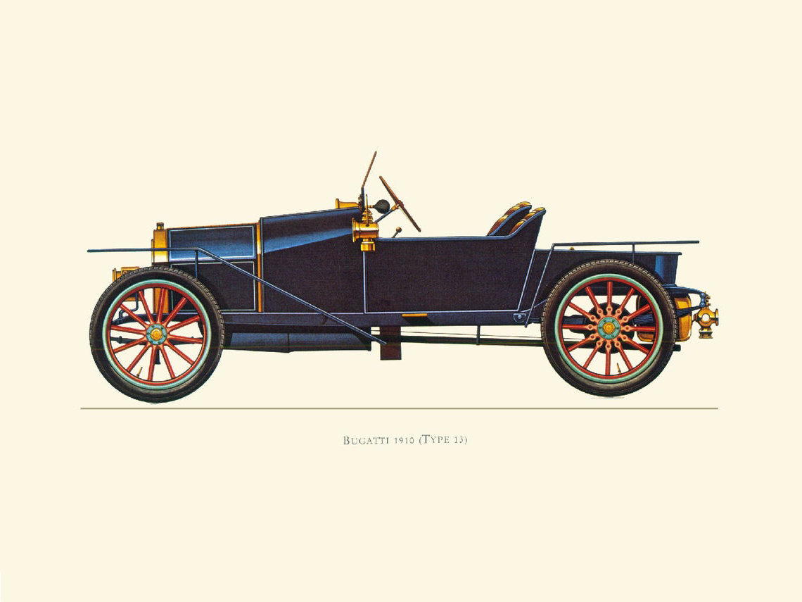 1910 Bugatti Type 13 - Illustrated by Hans A. Muth