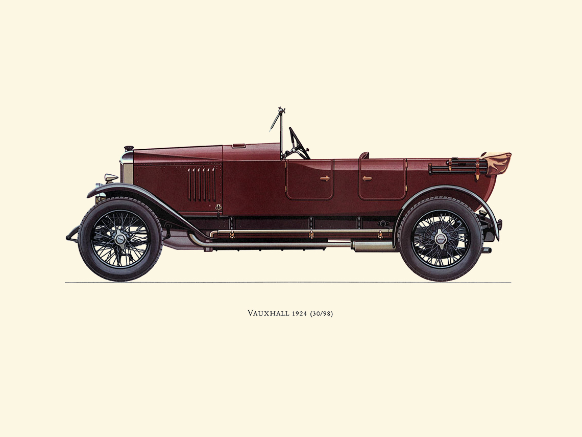1924 Vauxhall 30/98 - Illustrated by Hans A. Muth