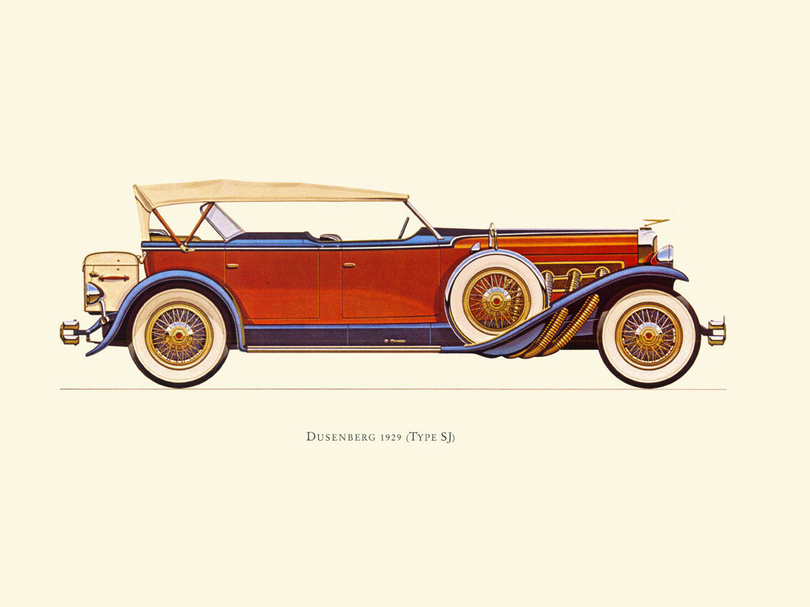 1929 Duesenberg SJ - Illustrated by Hans A. Muth