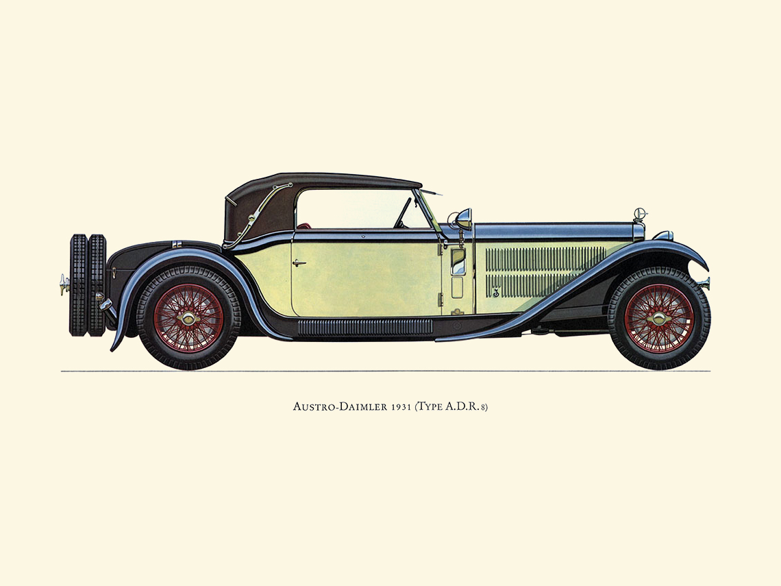 1931 Austro-Daimler Type A.D.R. 8 - Illustrated by Hans A. Muth