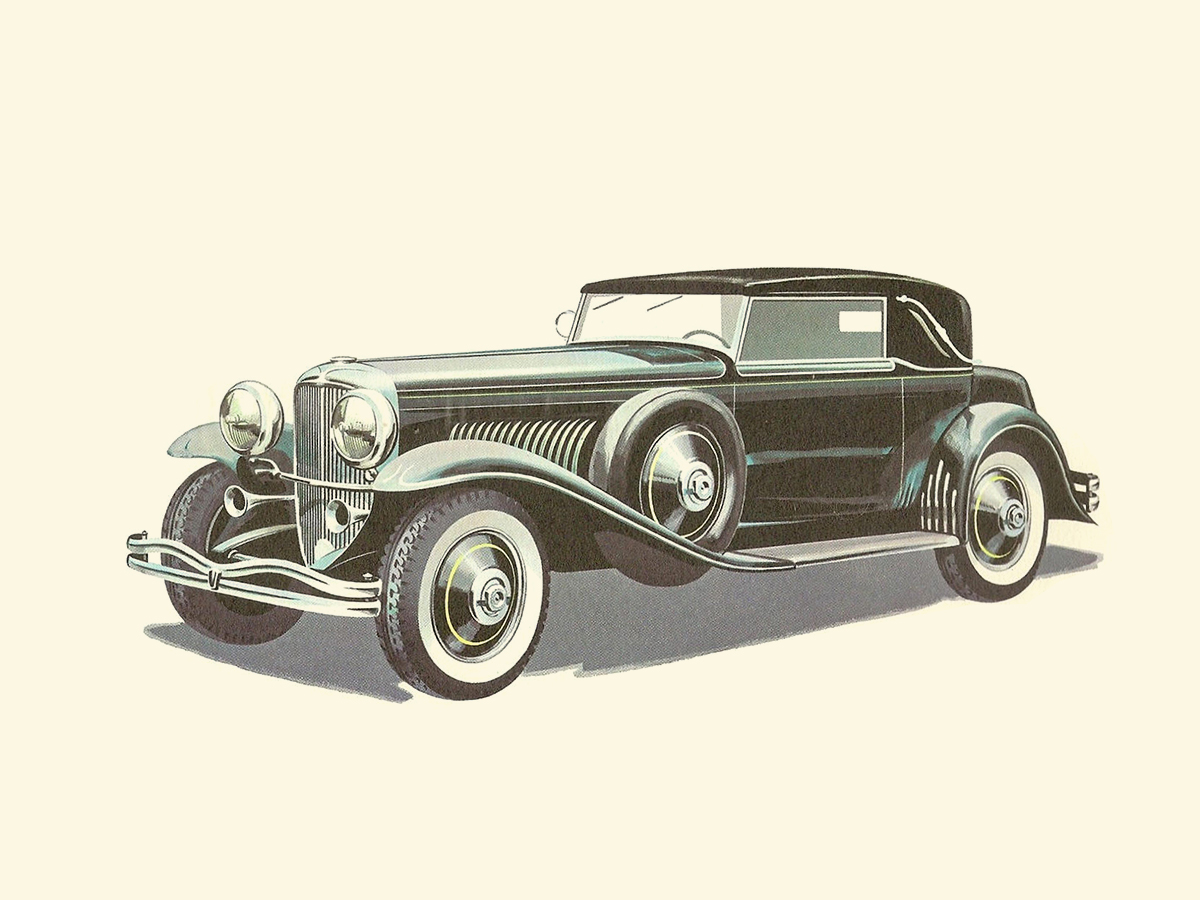 1929–1930 Duesenberg Model J Letourneur & Marchand fixed-head coupé - Illustrated by Pierre Dumont