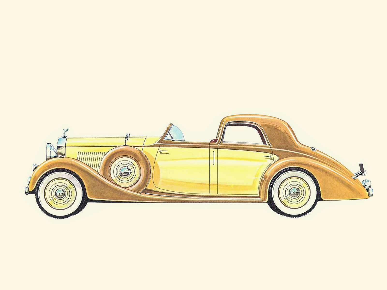 1938 Rolls-Royce Phantom III Franay Sedanca de Ville - Illustrated by Pierre Dumont