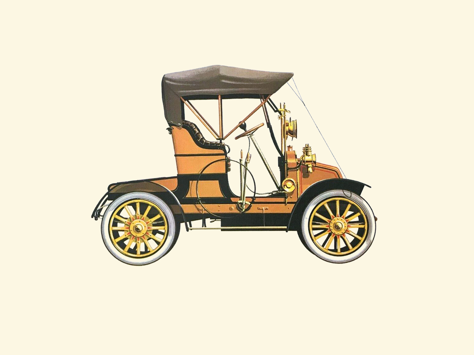 1908 Renault 2 cylindres - Illustrated by Pierre Dumont