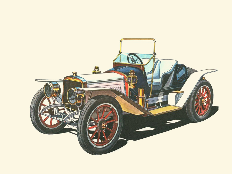 1912 Lozier 'Light Six' Runabout - Illustrated by Klaus Bürgle
