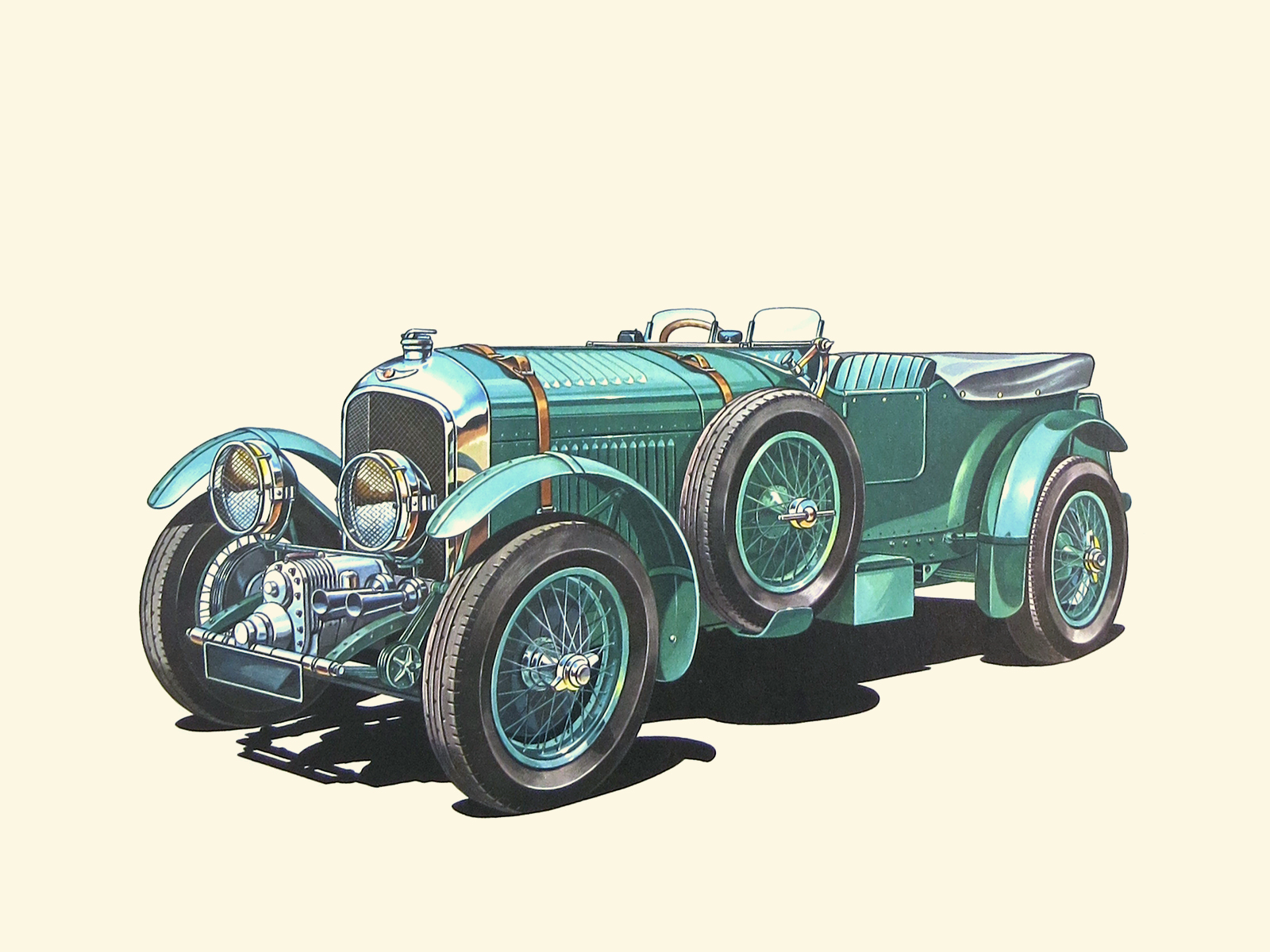 1930 Bentley 4,5 Liter 'Blower' - Illustrated by Klaus Bürgle