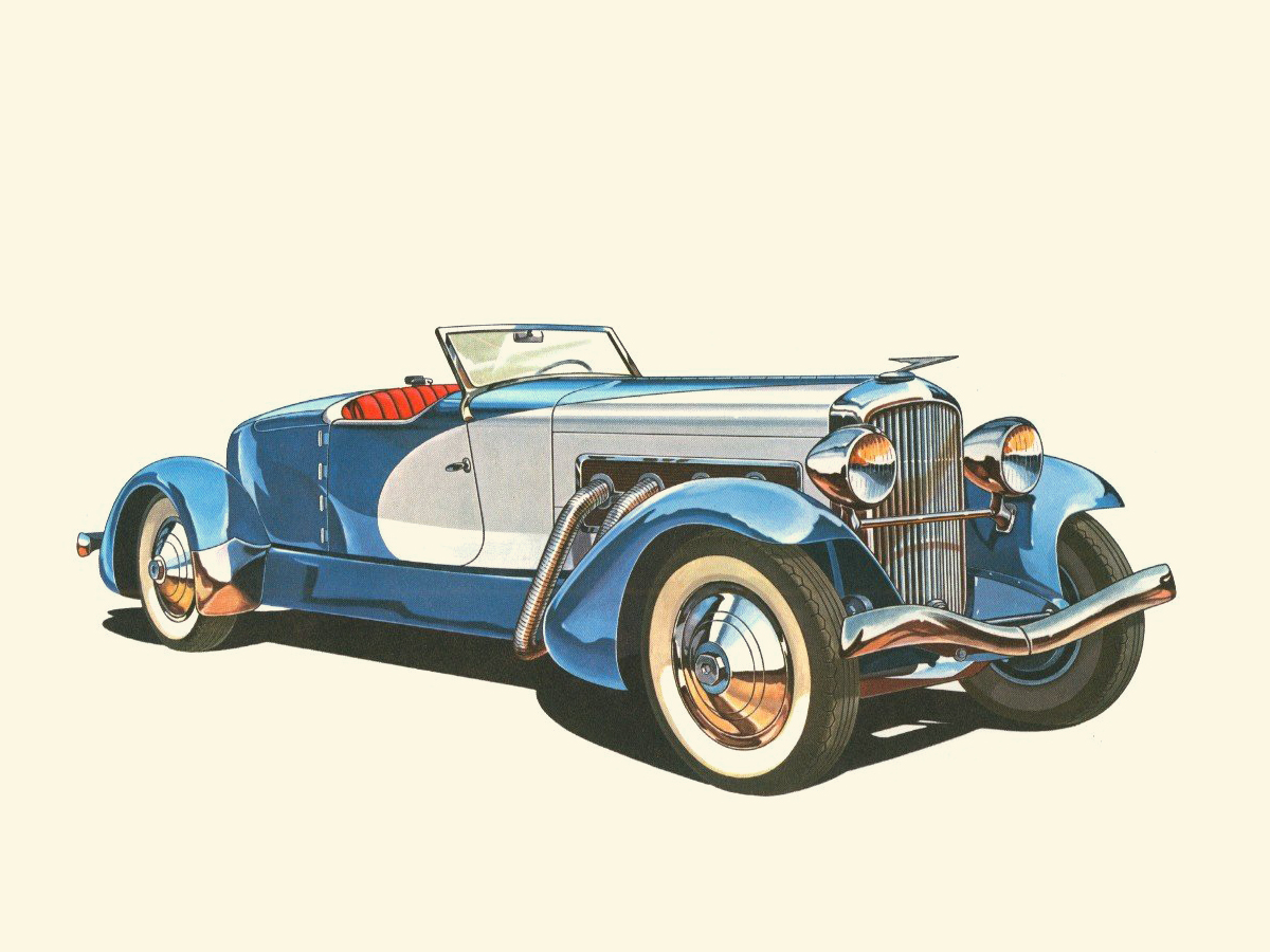 1933 Duesenberg SJ Speedster - Illustrated by Klaus Bürgle