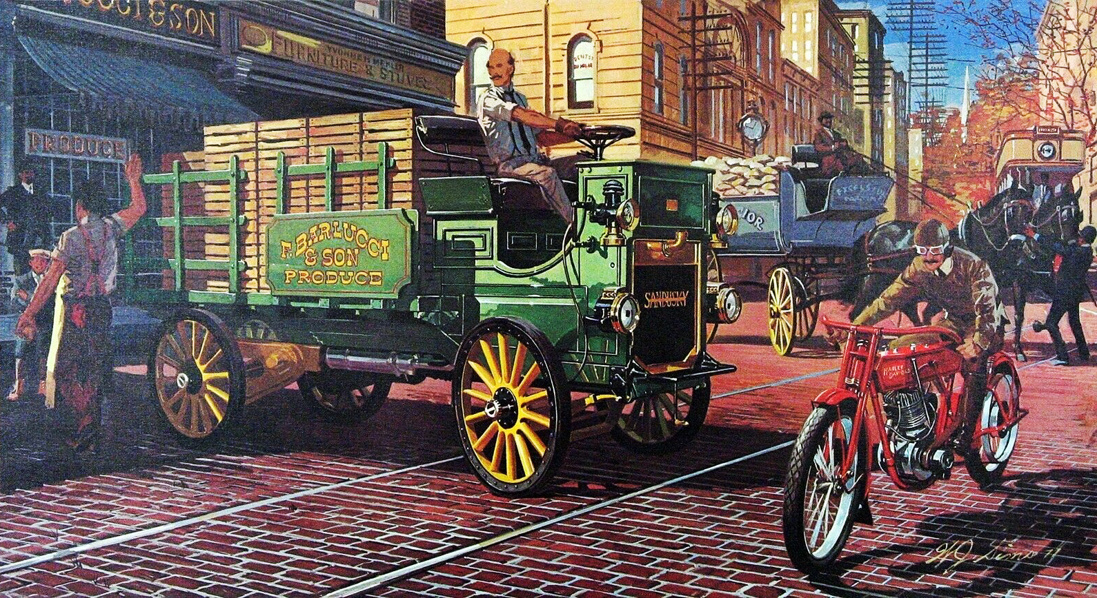 1912 Sandusky 1½ Ton Stake Truck: Illustrated by William J. Sims