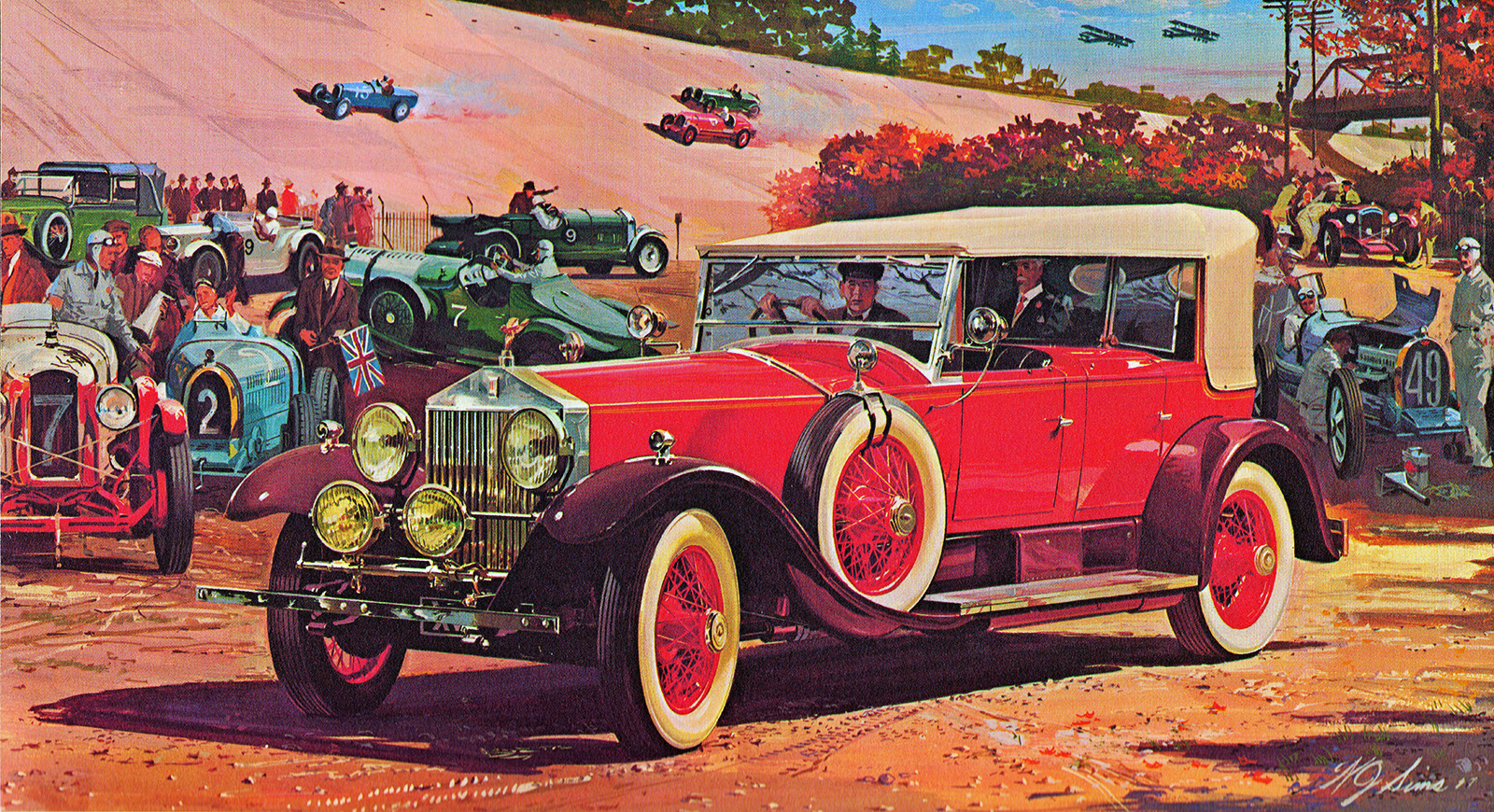 1928 Rolls-Royce Phantom I Dual Cowl Phaeton: Illustrated by William J. Sims