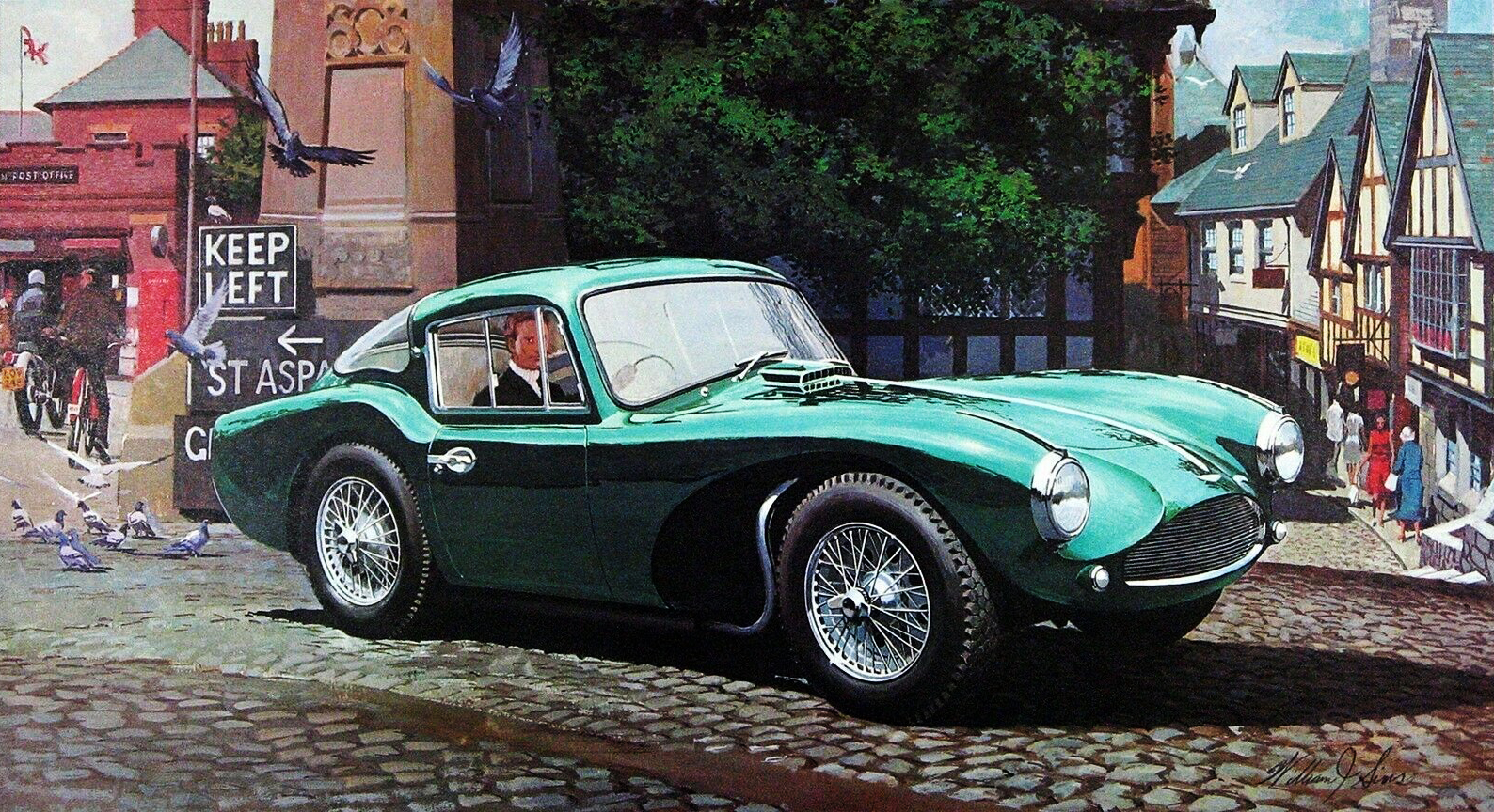 1954 Aston Martin DB-3/S: Illustrated by William J. Sims