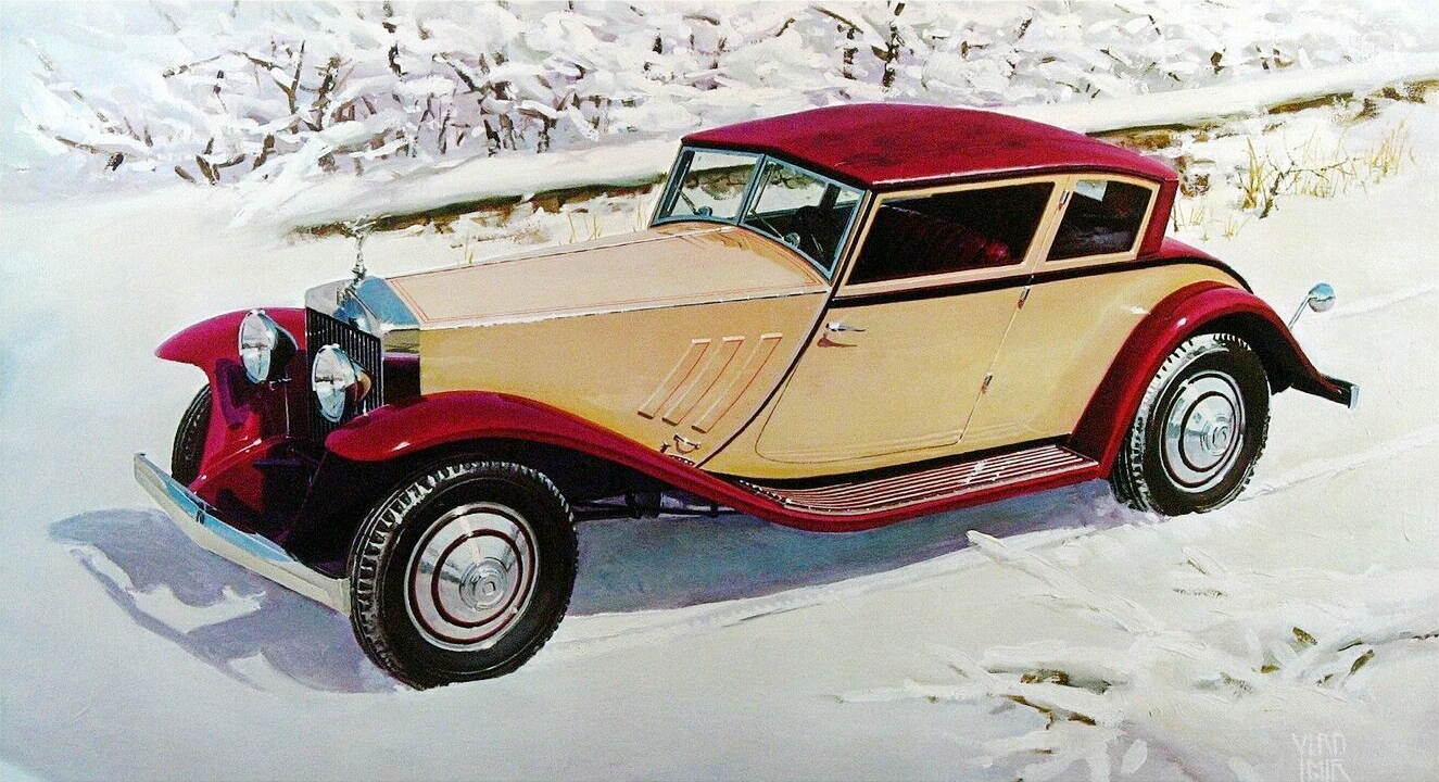 1930 Rolls Royce Phantom I 'Wind Blown Coupe' (Brewster): Illustrated by Vladimir Kordic