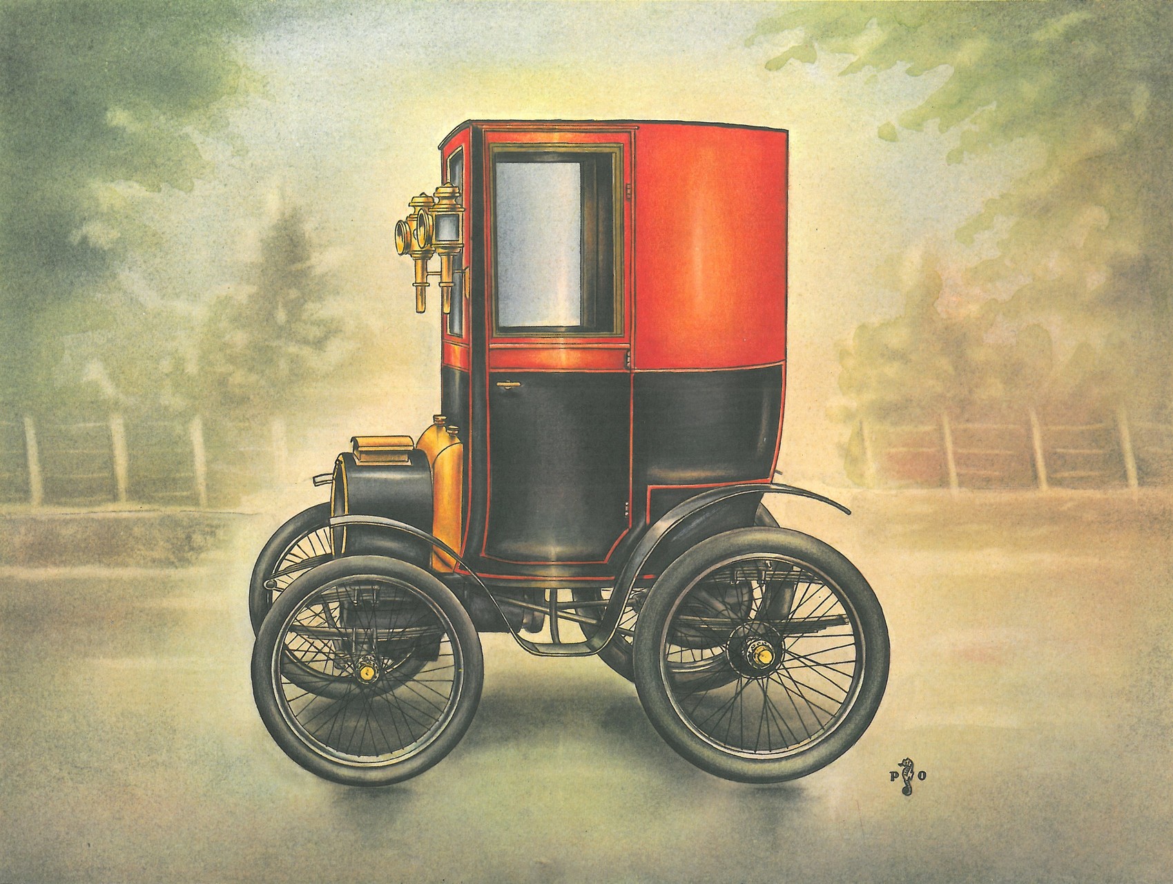 1899 Renault Type B Coupe: Illustrated by Piet Olyslager