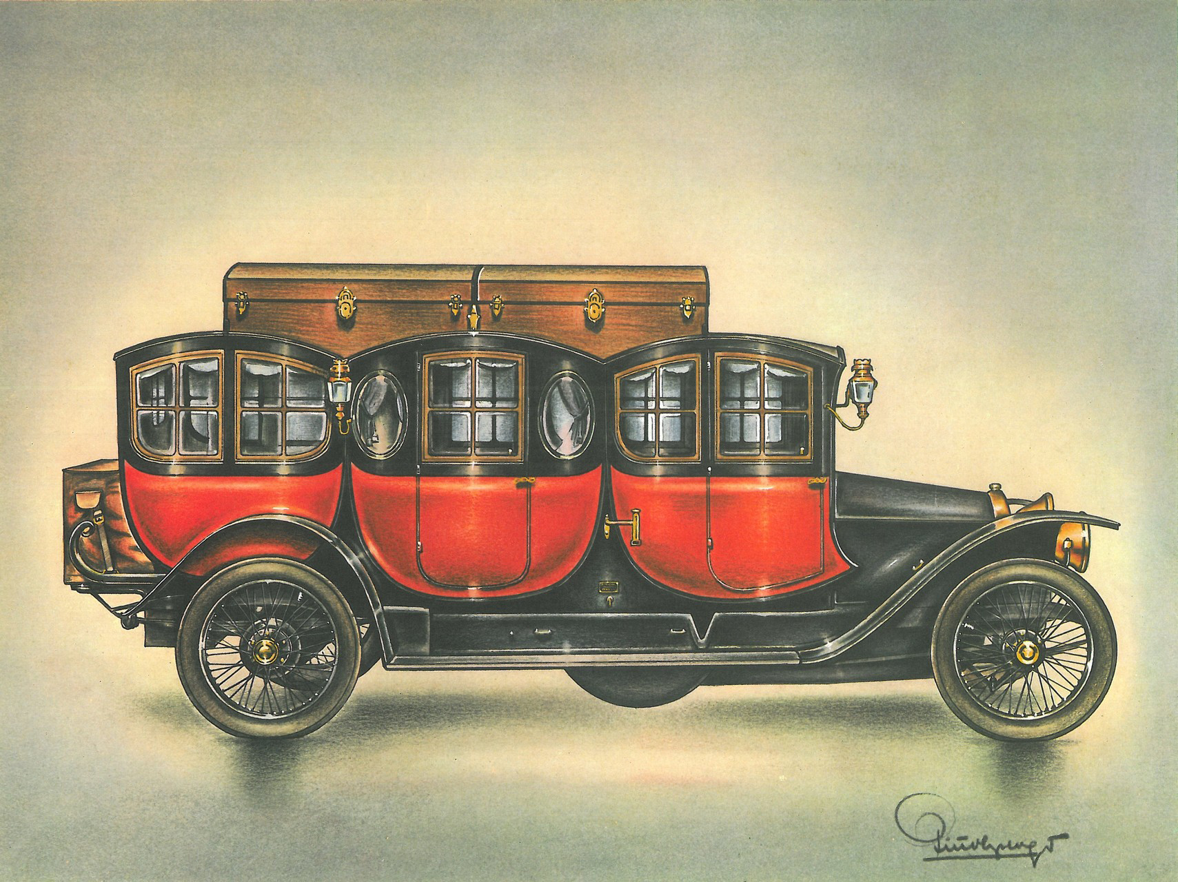 1913 Gregoire 14/24 Triple Berline: Illustrated by Piet Olyslager