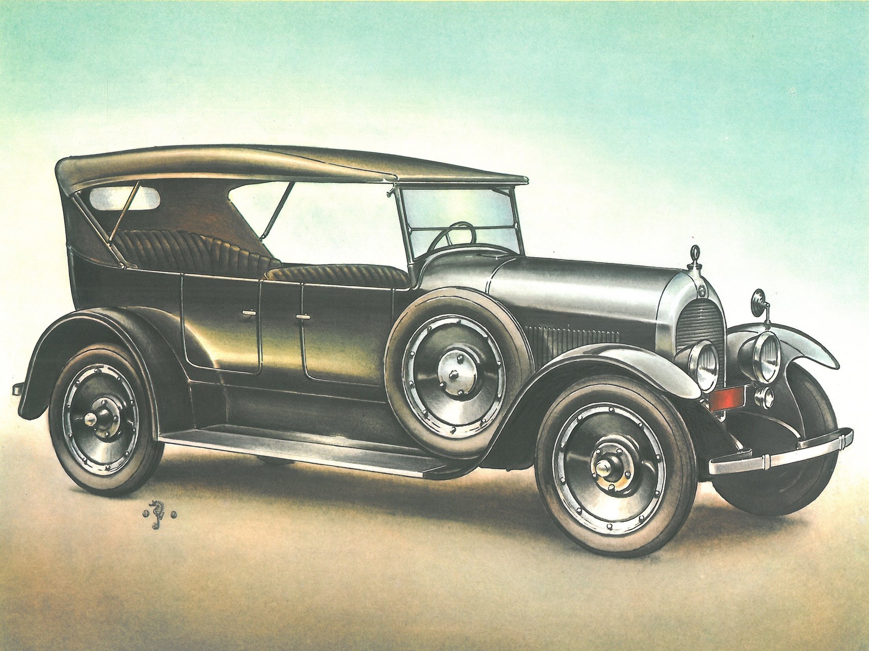 1921 Ferris Six Touring: Illustrated by Piet Olyslager