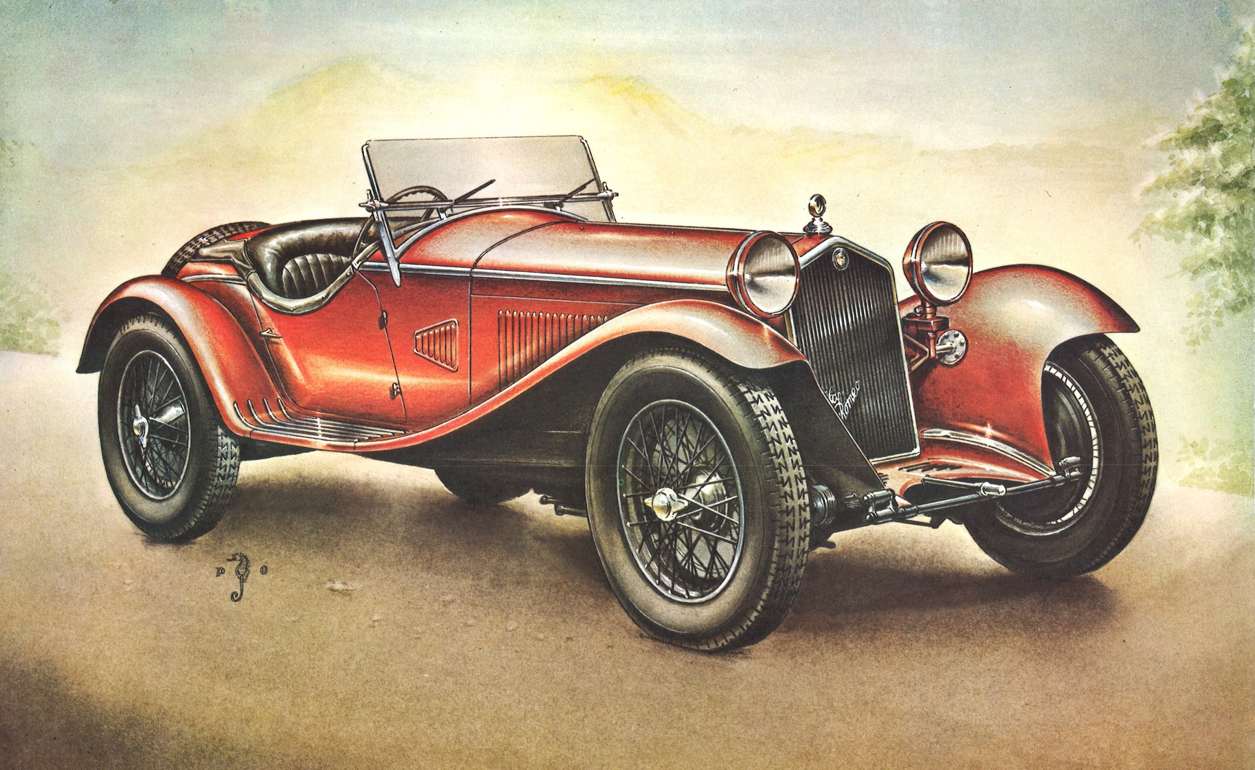 1932 Alfa Romeo 8C 2300 Spider Zagato: Illustrated by Piet Olyslager