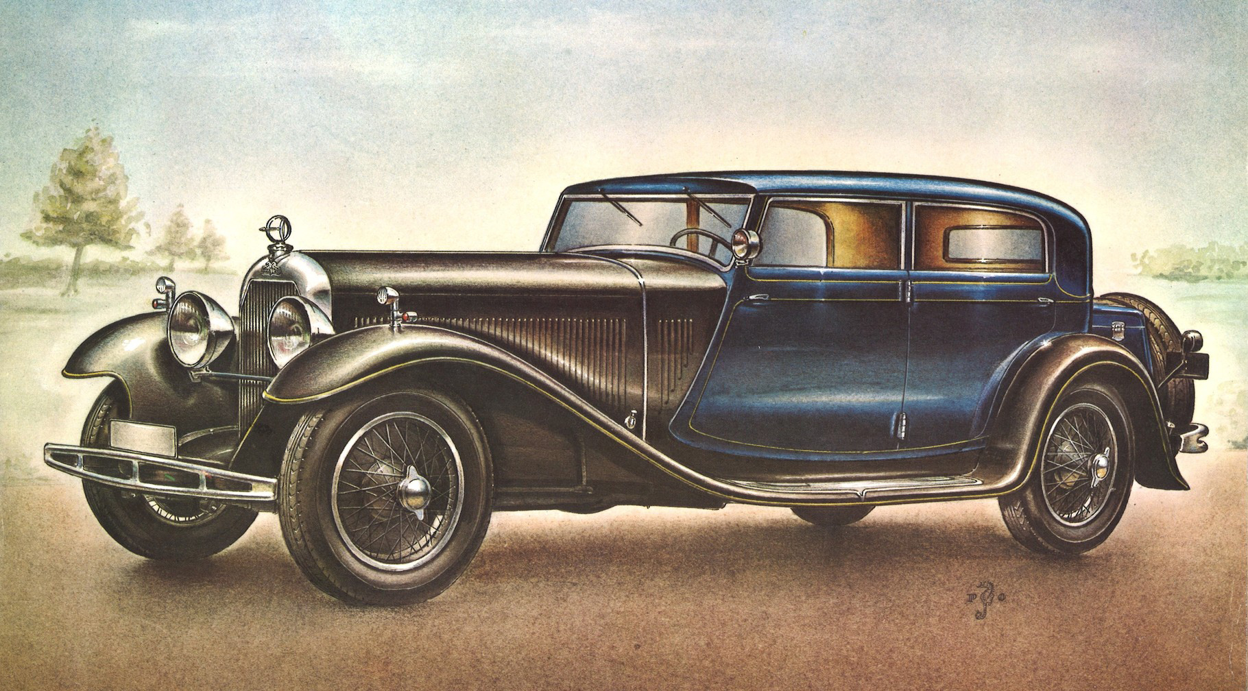 1931 Austro-Daimler ADR 8 Saloon: Illustrated by Piet Olyslager