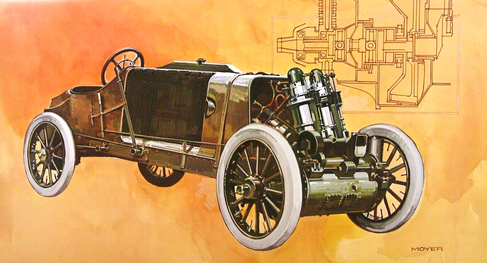 1908 Christie — Direct front wheel drive: Illustrated by Robert M. Moyer