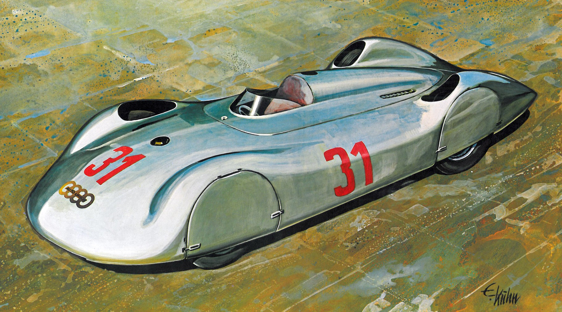Auto Union Typ C Stromlinie Avus Rennen #31, Bernd Rosemeyer (1937): Illustrated by Edouard KÜHN