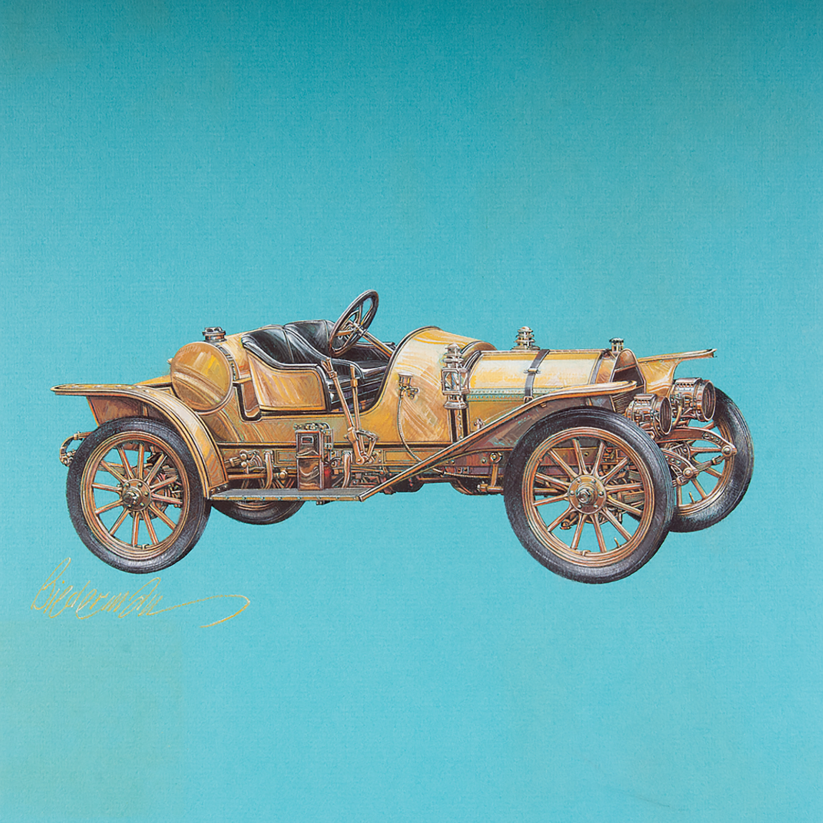 1910 Mercer Model C Speedster: Illustrated by Jerome D. Biederman