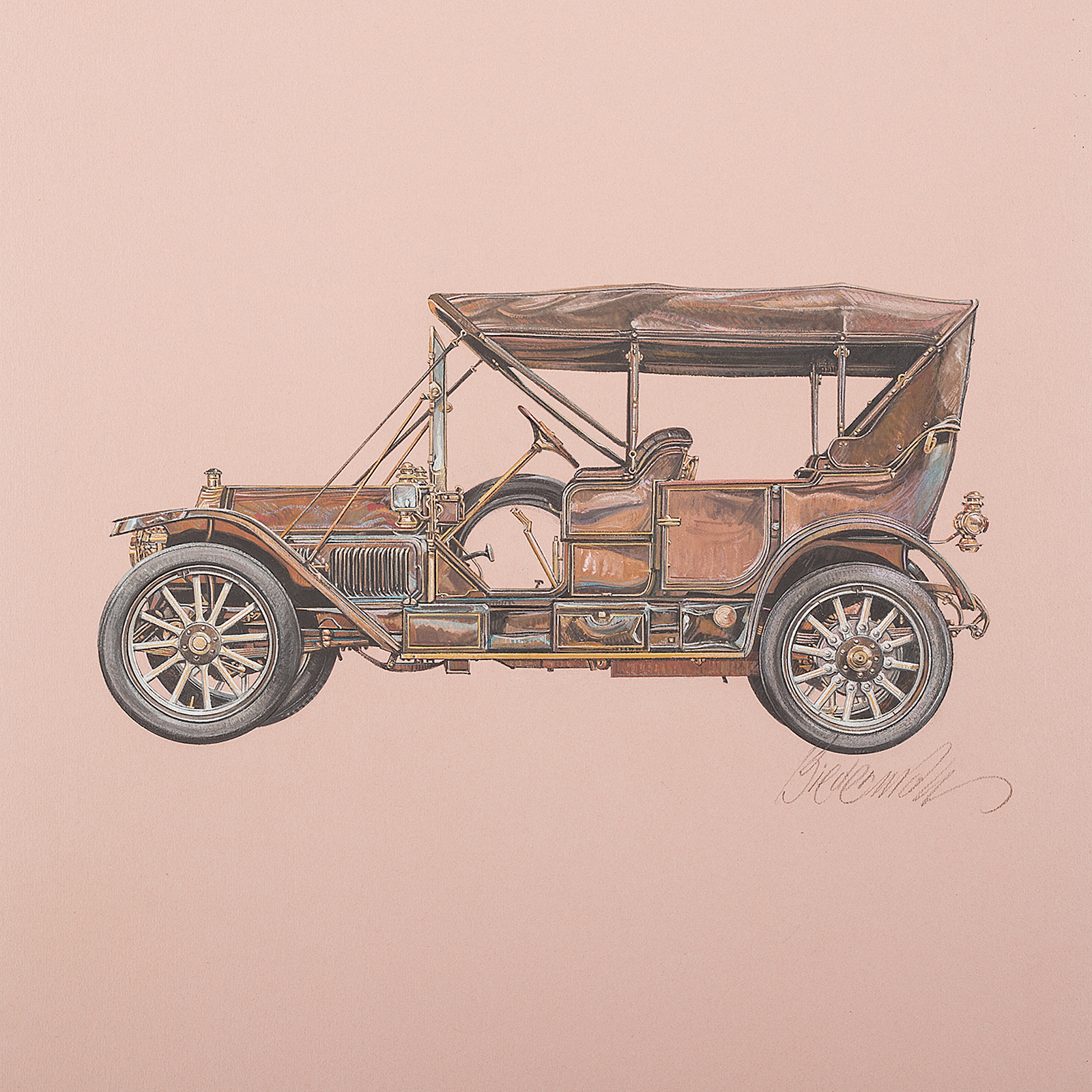 1910 Thomas M 6/40 Touring: Illustrated by Jerome D. Biederman