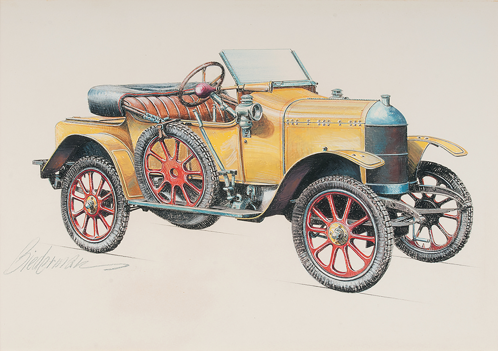1913 Morris Oxford ‘Bullnose’ Runabout: Illustrated by Jerome D. Biederman