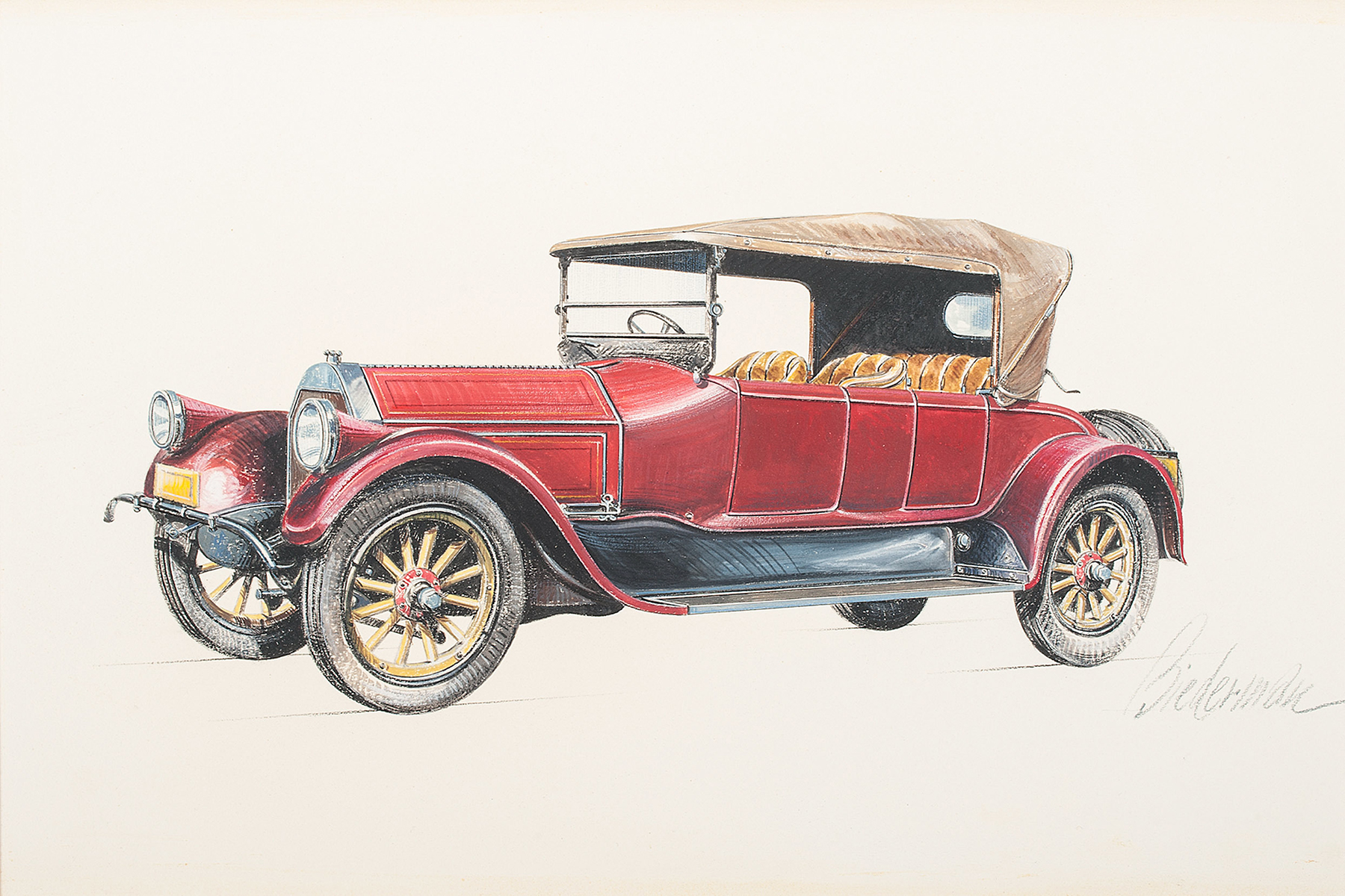 1919 Pierce-Arrow Short-Couple Touring: Illustrated by Jerome D. Biederman