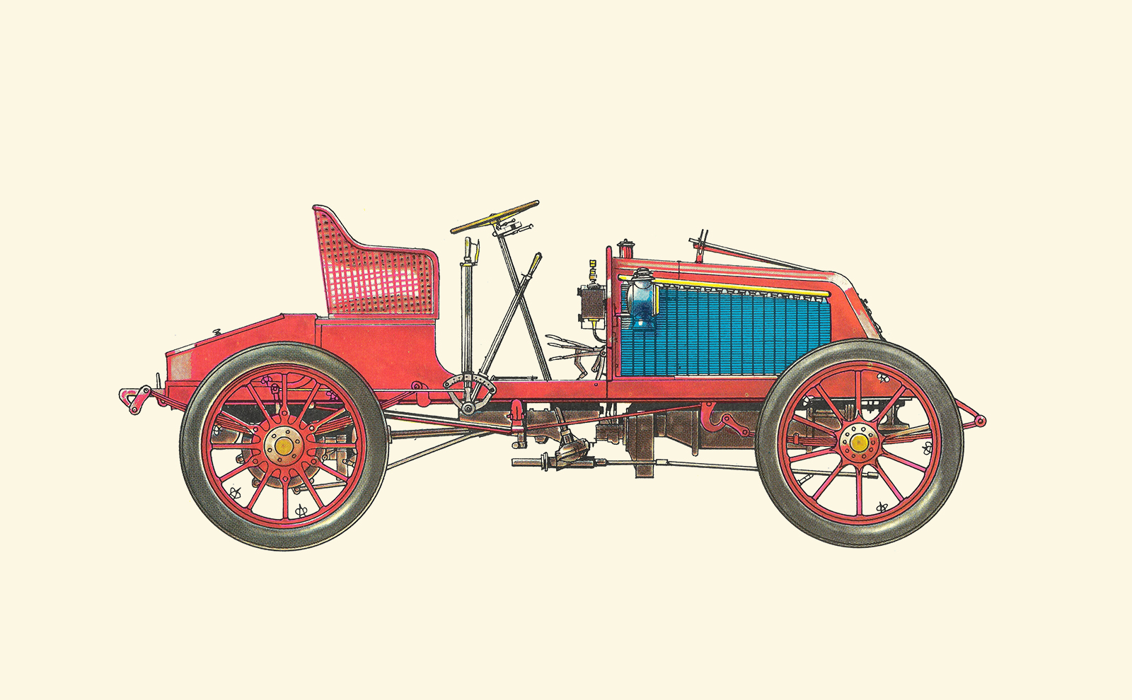 1902 Renault-Rennwagen: Illustrated by Horst Schleef