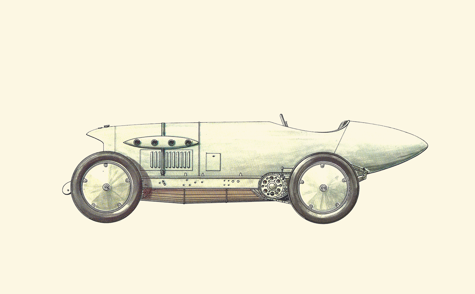 1911 Blitzen-Benz 200PS: Illustrated by Horst Schleef