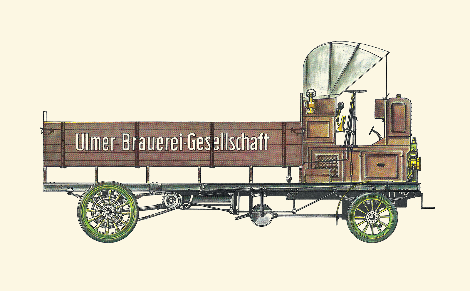 1913 Büssing-Lastwagen 4-Zyl: Illustrated by Horst Schleef