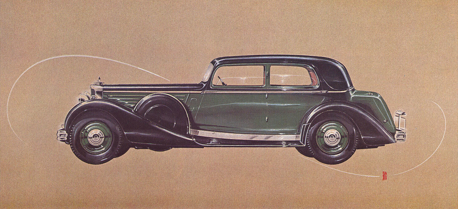 1938 Maybach SW38 — 'Big Nell': Artwork by Count Alexis de Sakhnoffsky
