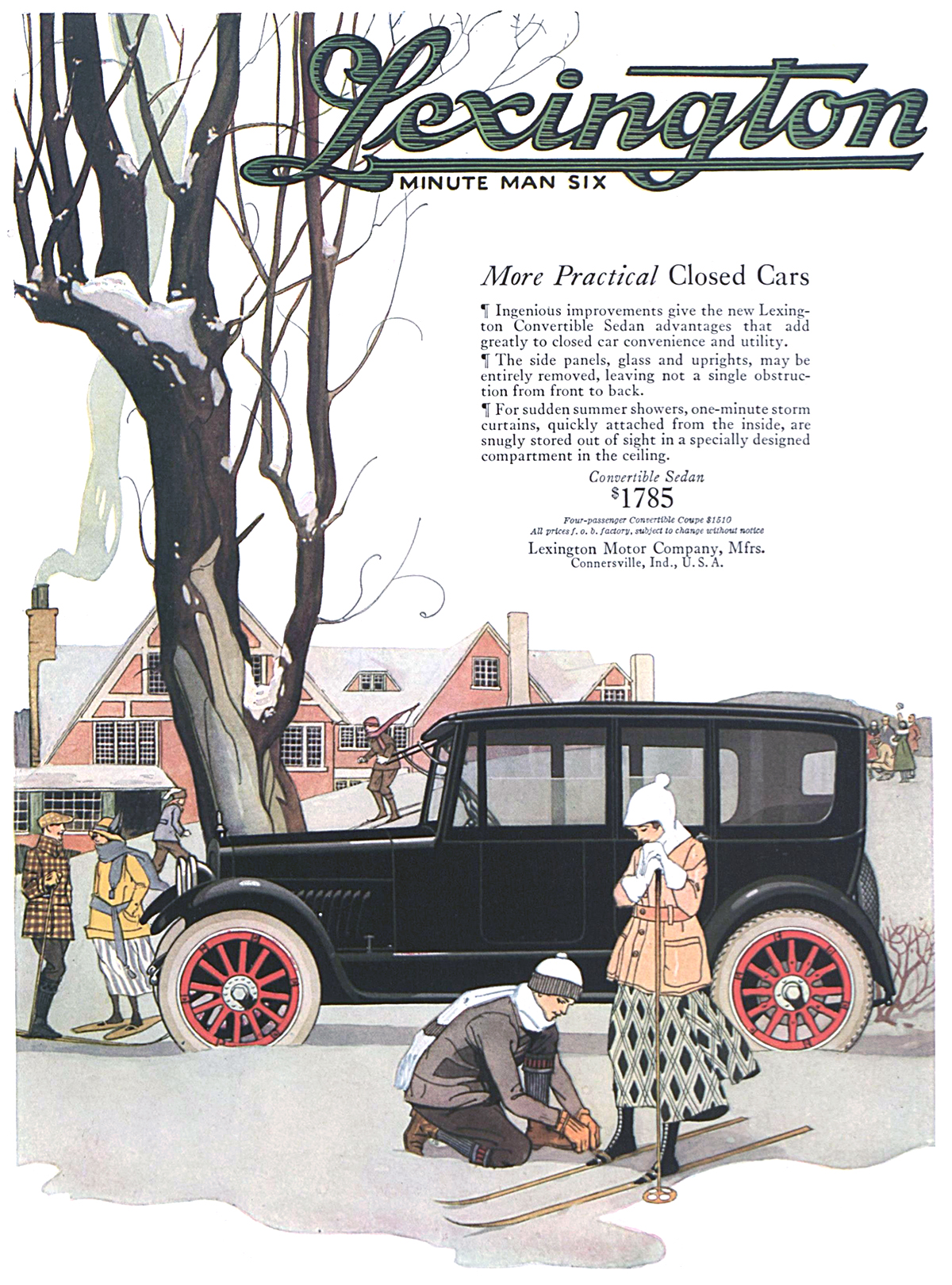 Lexington Minute Man Six Ad (December, 1917): More Practical Closed Cars