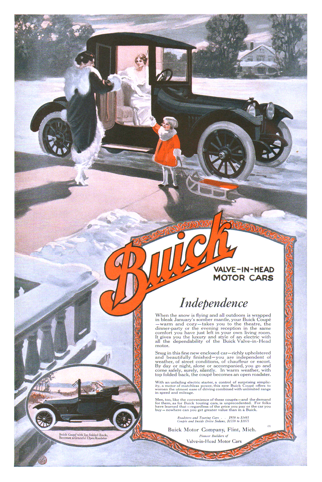 Buick Coupe Ad (January, 1916): Independence