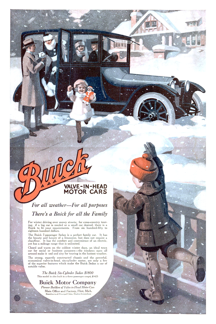 Buick Six-Cylinder Sedan Ad (January, 1917): For all weather — For all purposes