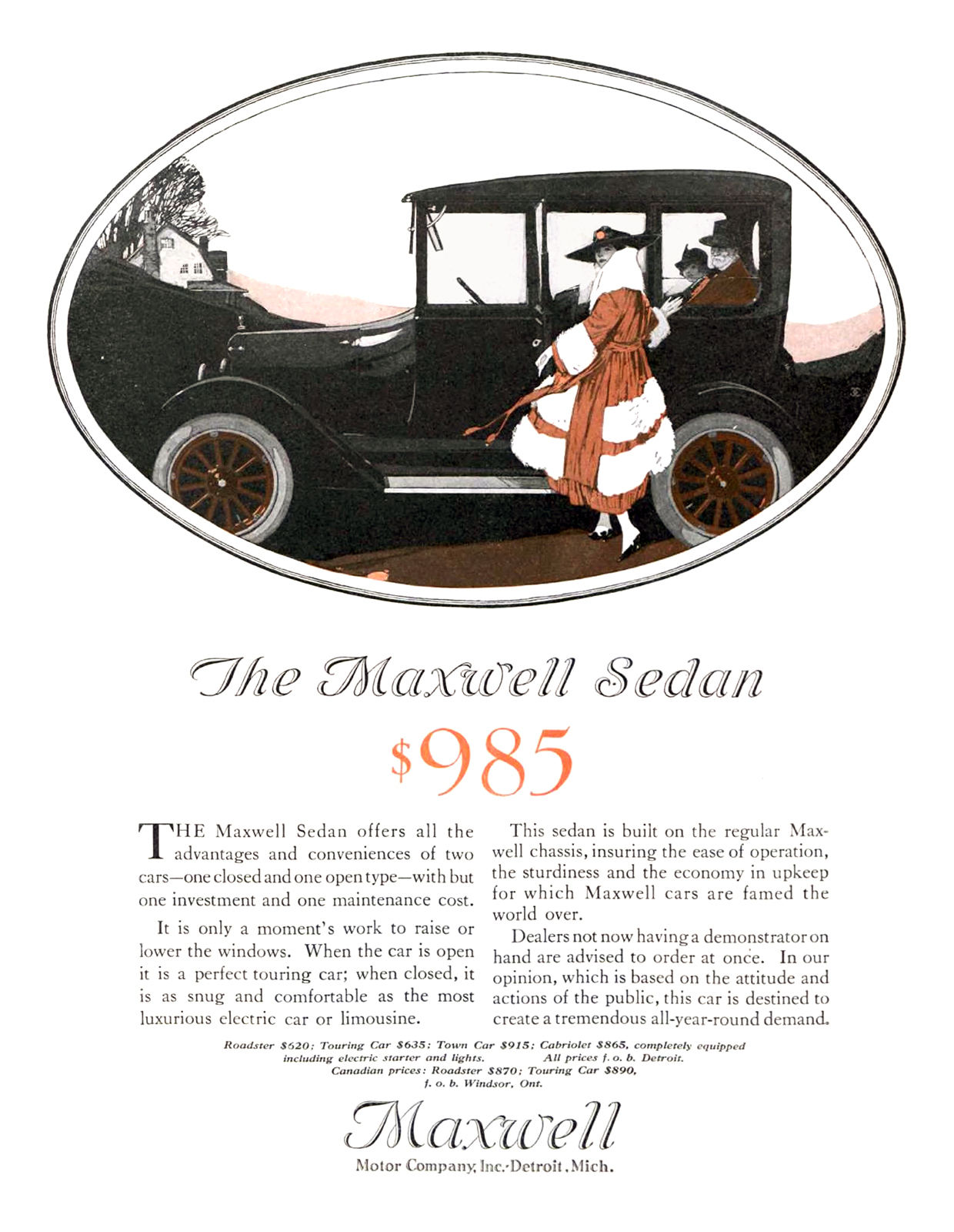 Maxwell Sedan Ad (March, 1917)