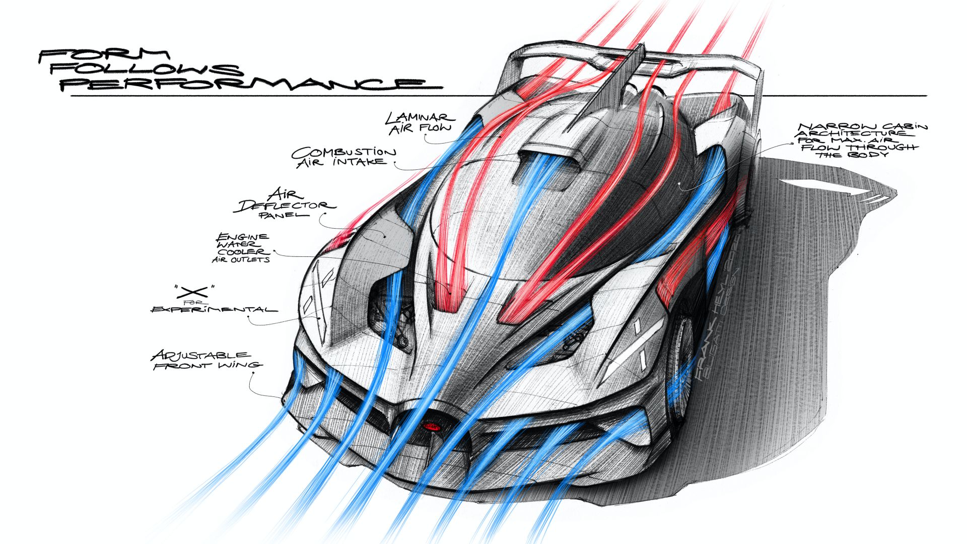 Bugatti Bolide (2020) – Design sketch