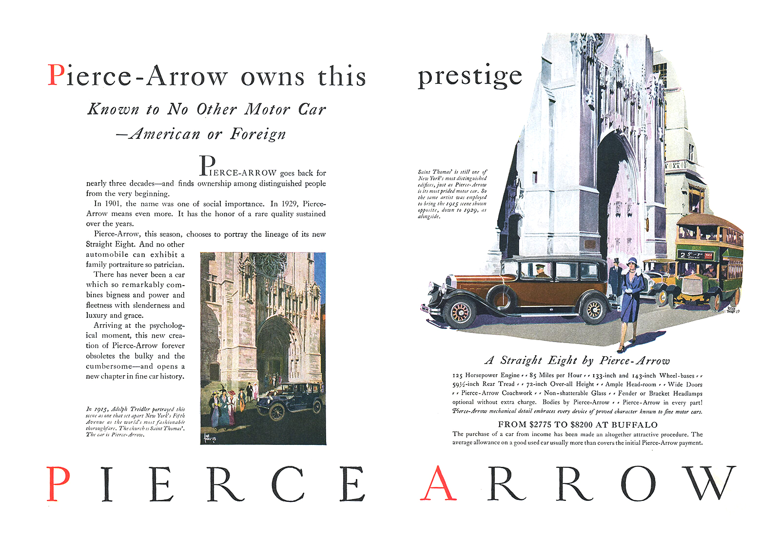 Pierce-Arrow Straight Eight Ad (April, 1929) – Illustrated by Adolph Treidler