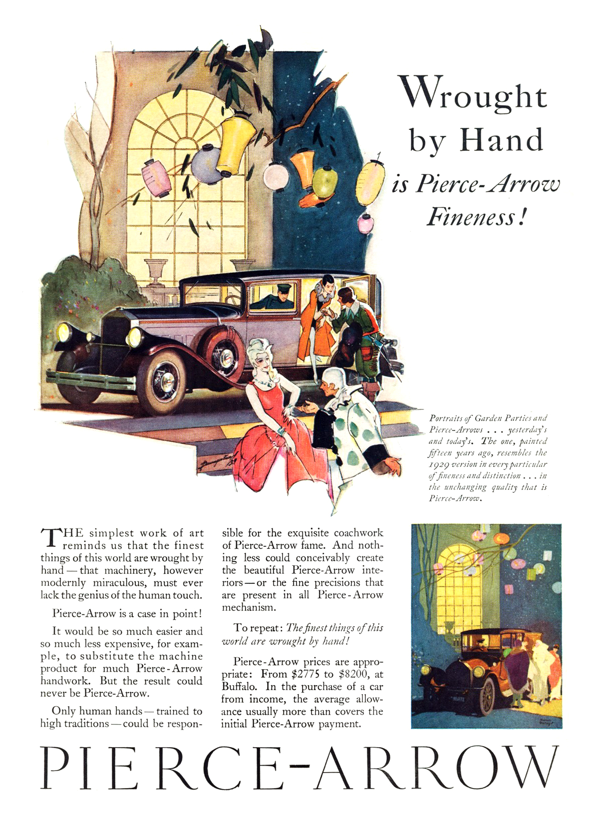 Pierce-Arrow Straight Eight Ad (September, 1929) – Illustrated by Warren Baumgartner / Myron Perley