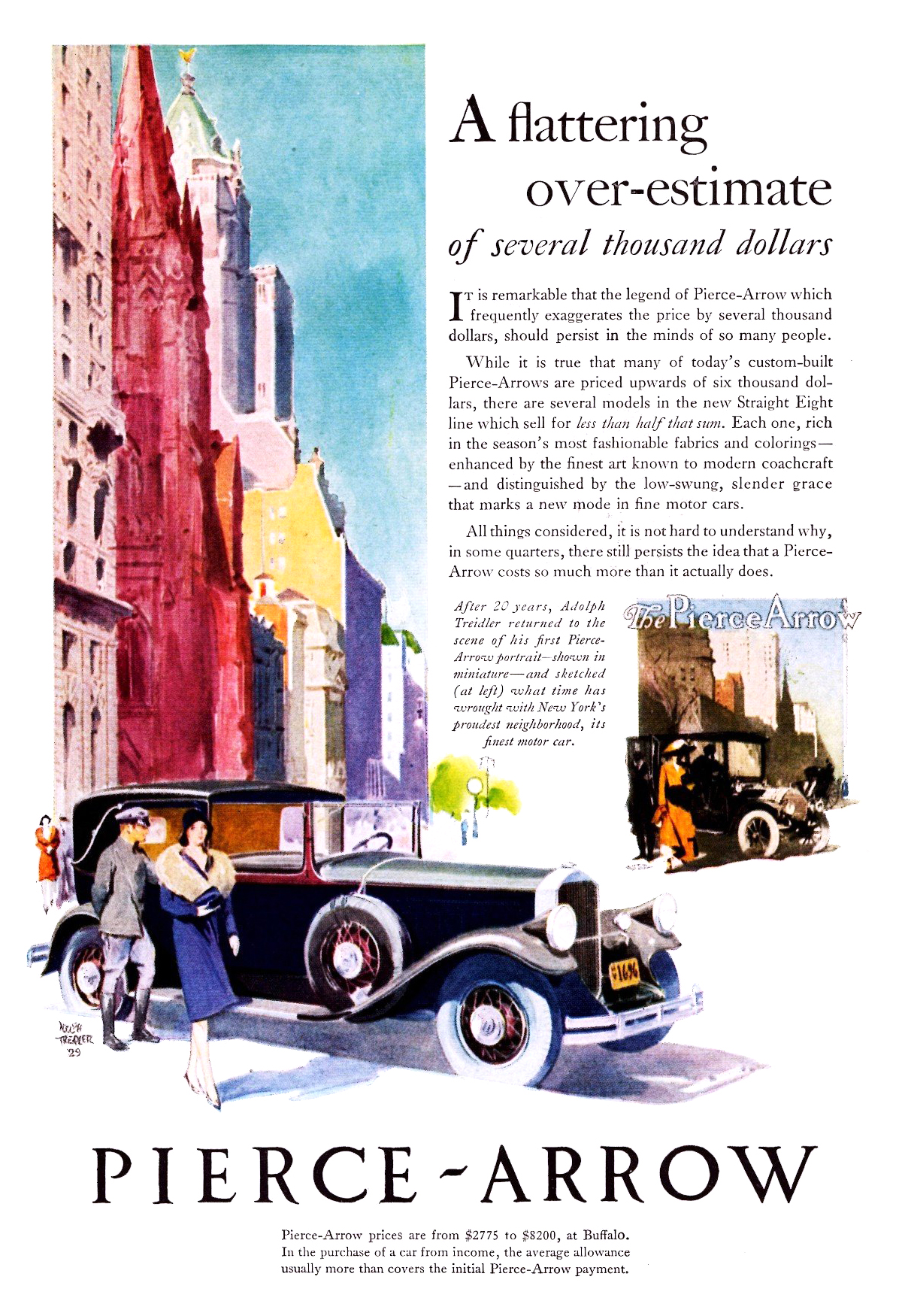 Pierce-Arrow Straight Eight Ad (November, 1929) – Illustrated by Adolph Treidler