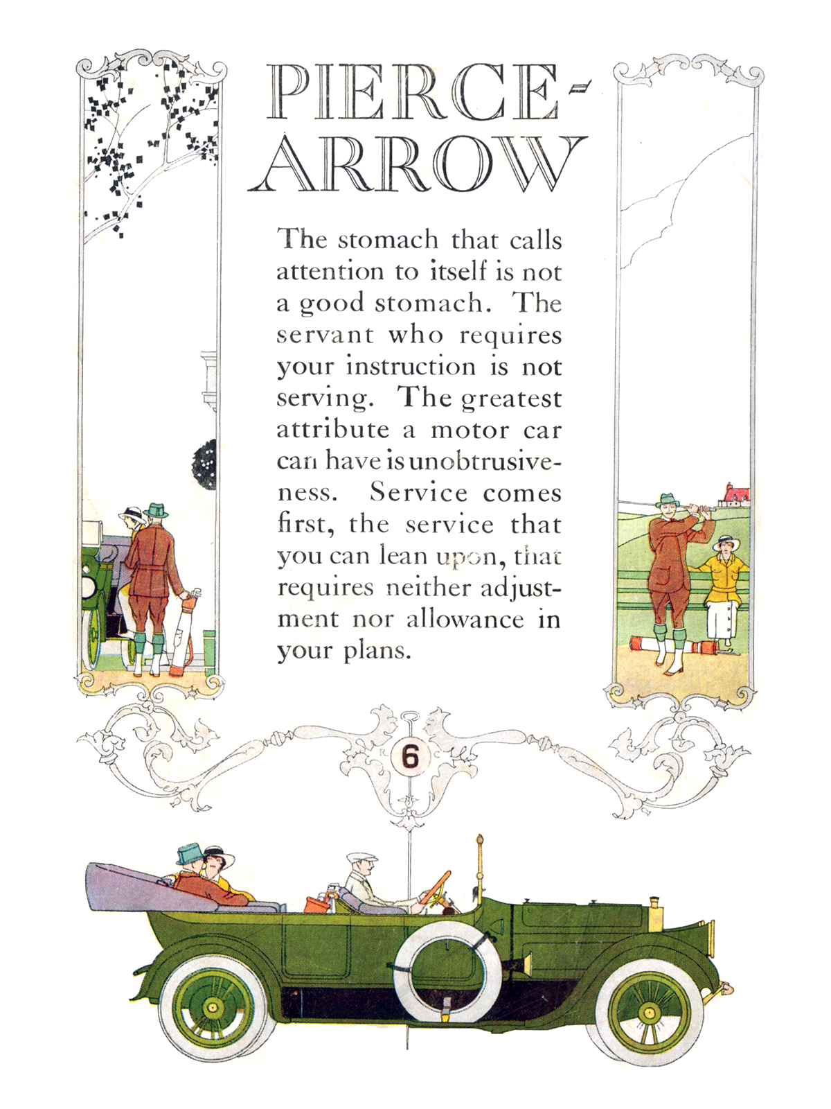 Pierce-Arrow Ad (July–August, 1914) - Illustrated by Rene Clark