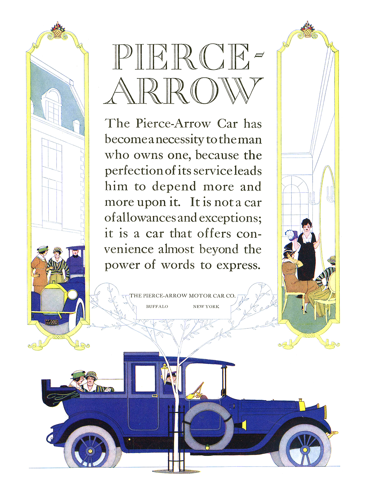 Pierce-Arrow Ad (August, 1914) - Illustrated by Rene Clark?