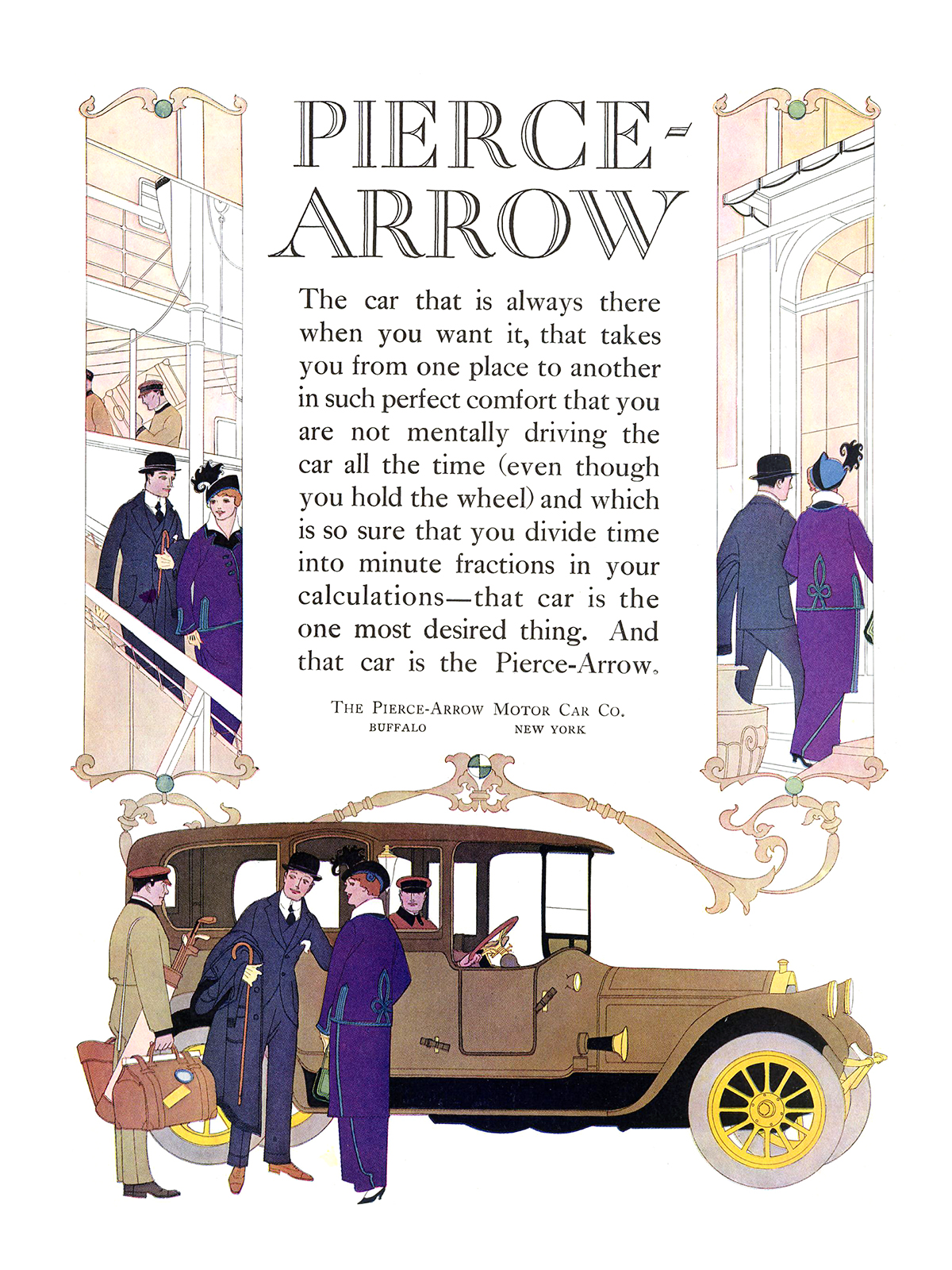 Pierce-Arrow Ad (October, 1914) - Illustrated by Rene Clark?
