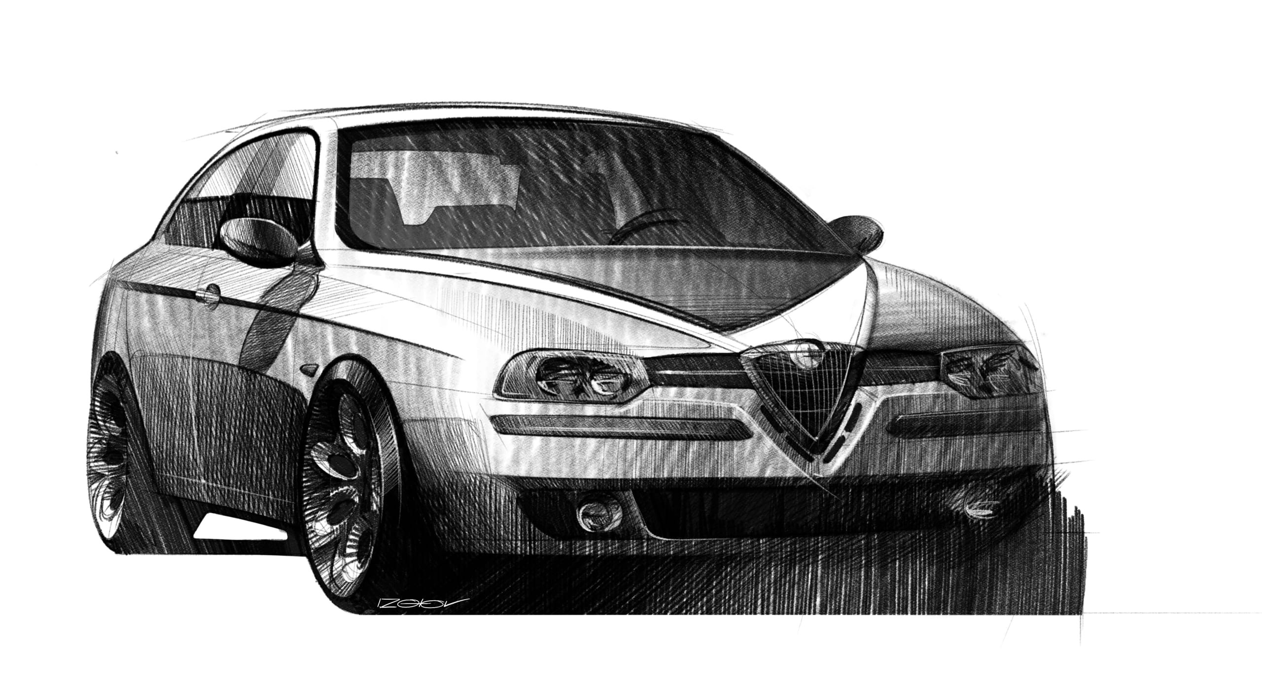1997 Alfa Romeo 156 – Illustrated by Anton Izotov