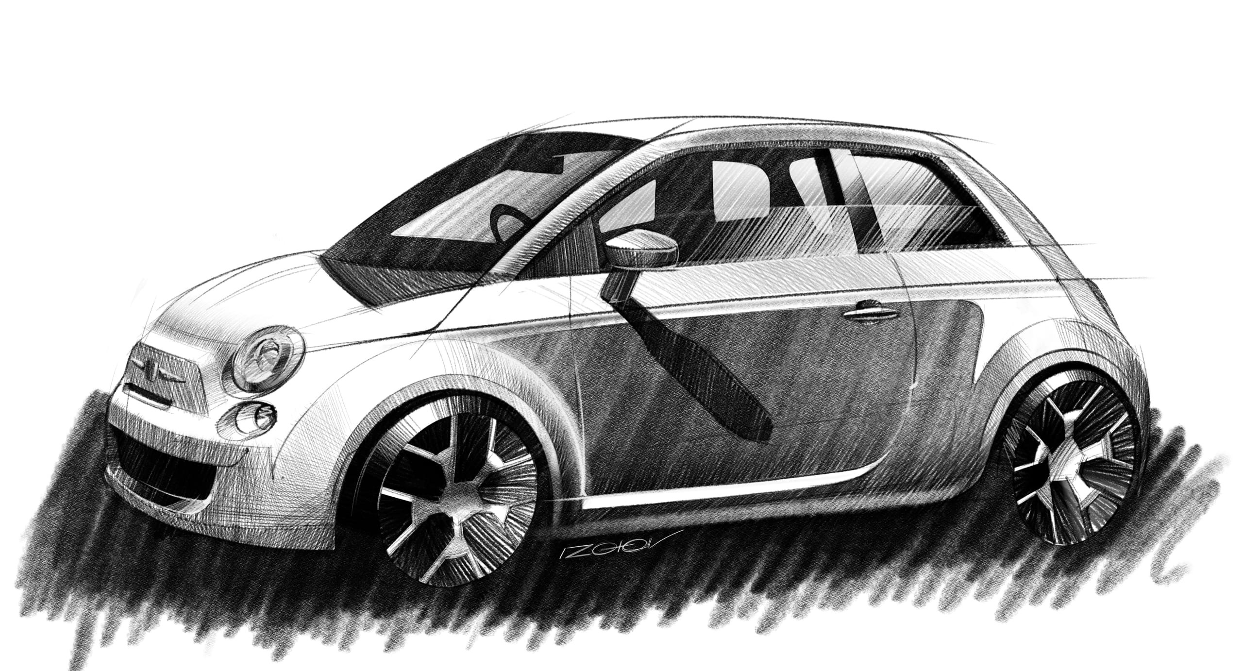 2007 Fiat 500 – Illustrated by Anton Izotov