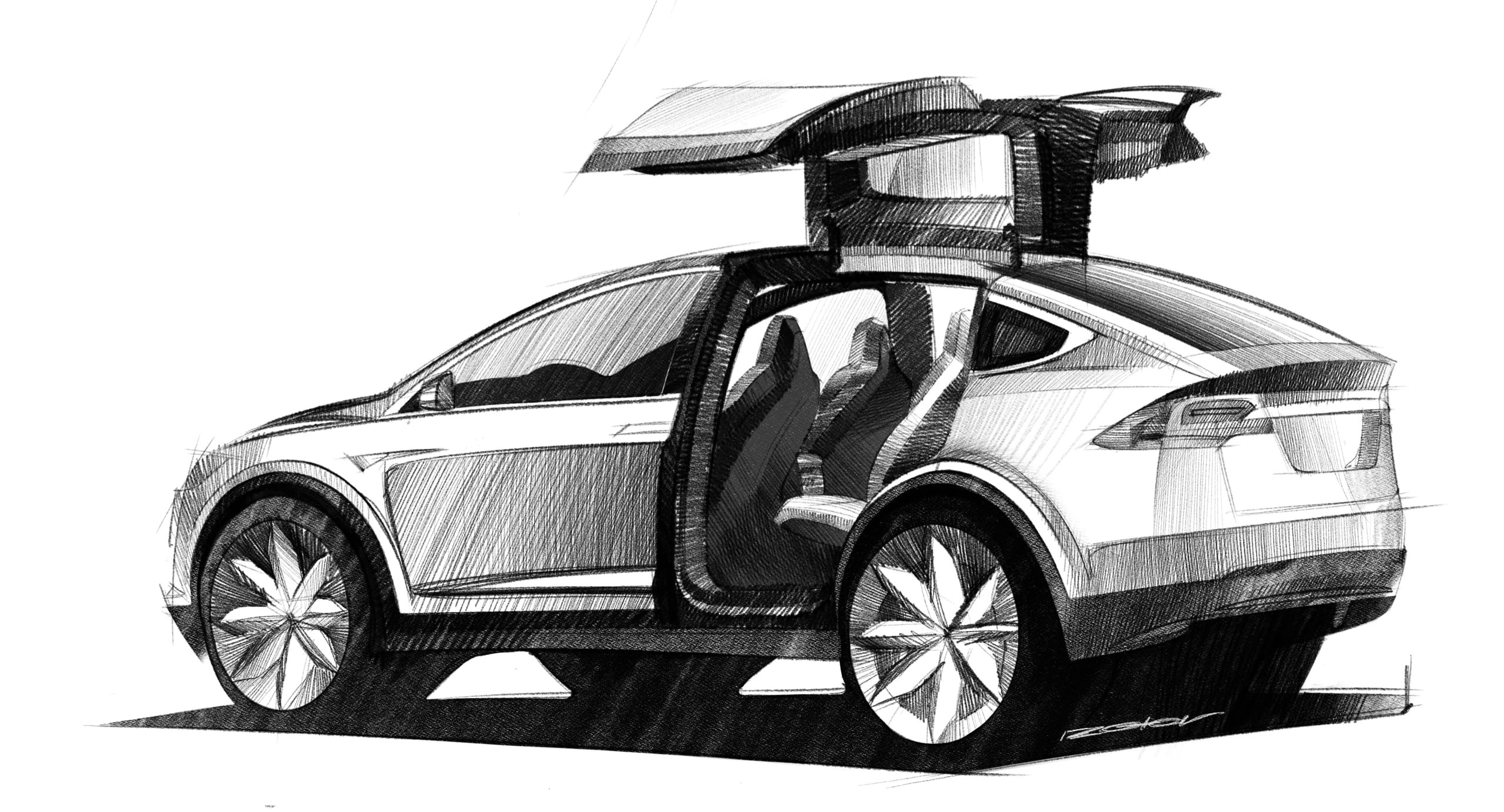 2015 Tesla Model X – Illustrated by Anton Izotov