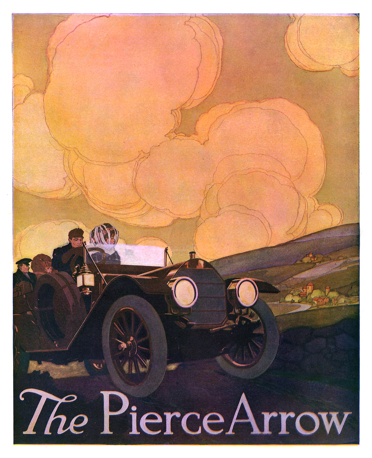 Pierce-Arrow Ad (February–March, 1910) – Illustrated by Walter Dorwin Teague