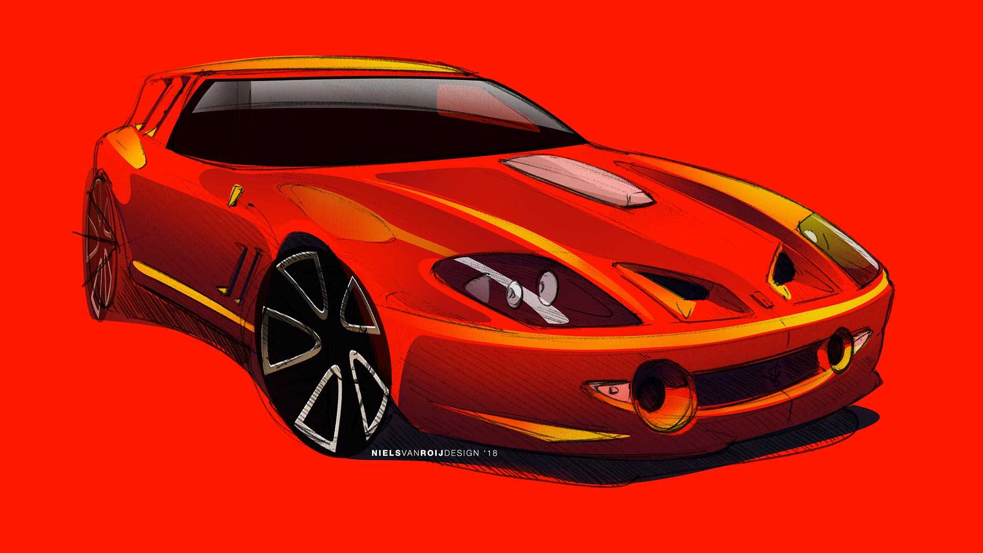 Ferrari Breadvan Homage by Niels van Roij Design – Design Sketch, 2018
